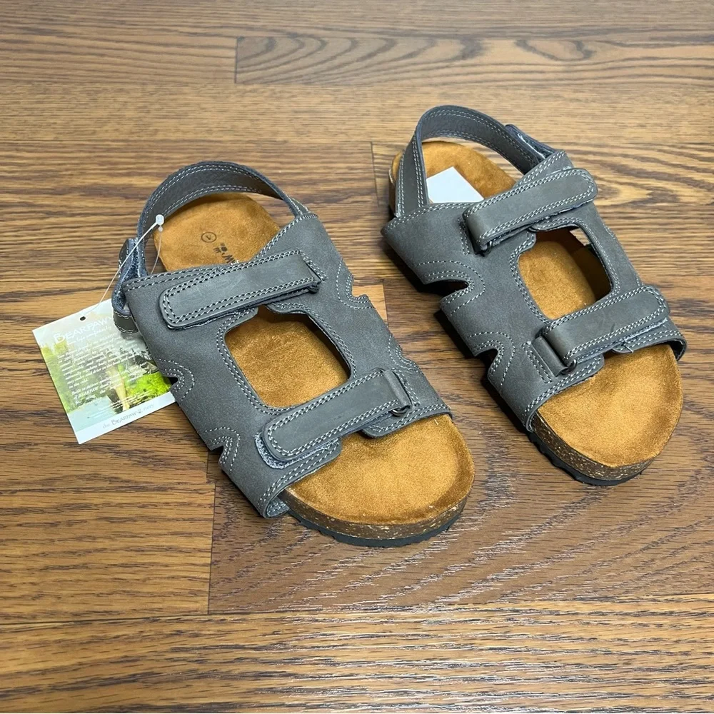 Bearpaw Galen boy's slide sandals with a microsuede footbed size 4